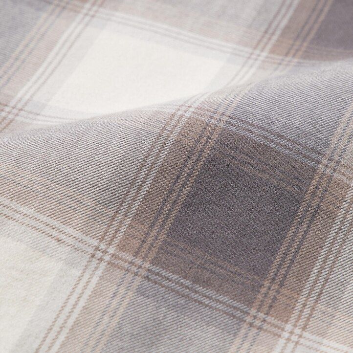 Grey Uniqlo Soft Brushed Checked Long Sleeved Shirt | ALPIU-0329