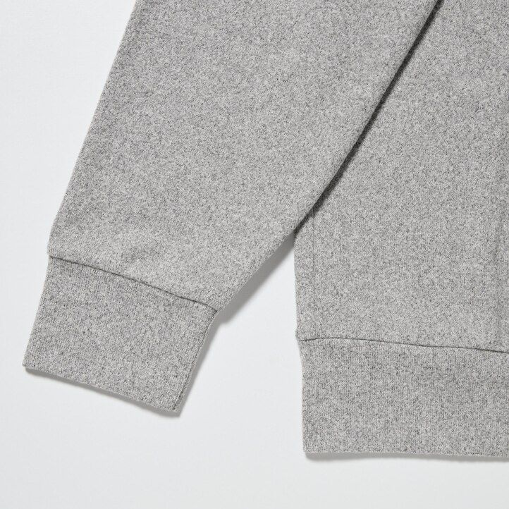Grey Uniqlo Soft Fleece Crew Neck Long Sleeved T-Shirt | GDIQM-8740