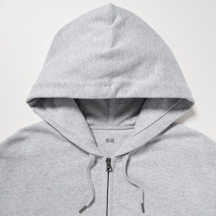 Grey Uniqlo Sweat Zipped Hoodie | OZEYI-4185