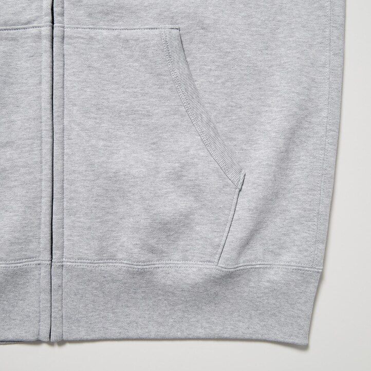 Grey Uniqlo Sweat Zipped Hoodie | OZEYI-4185
