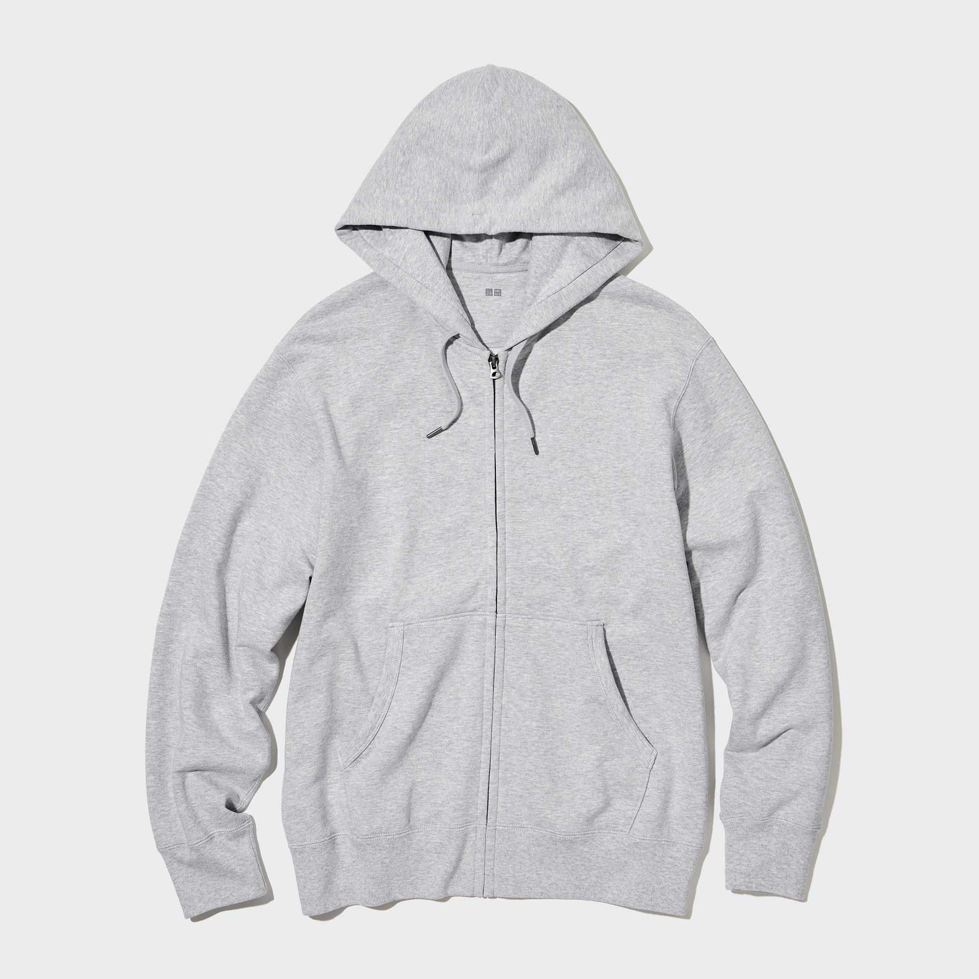 Grey Uniqlo Sweat Zipped Hoodie | OZEYI-4185