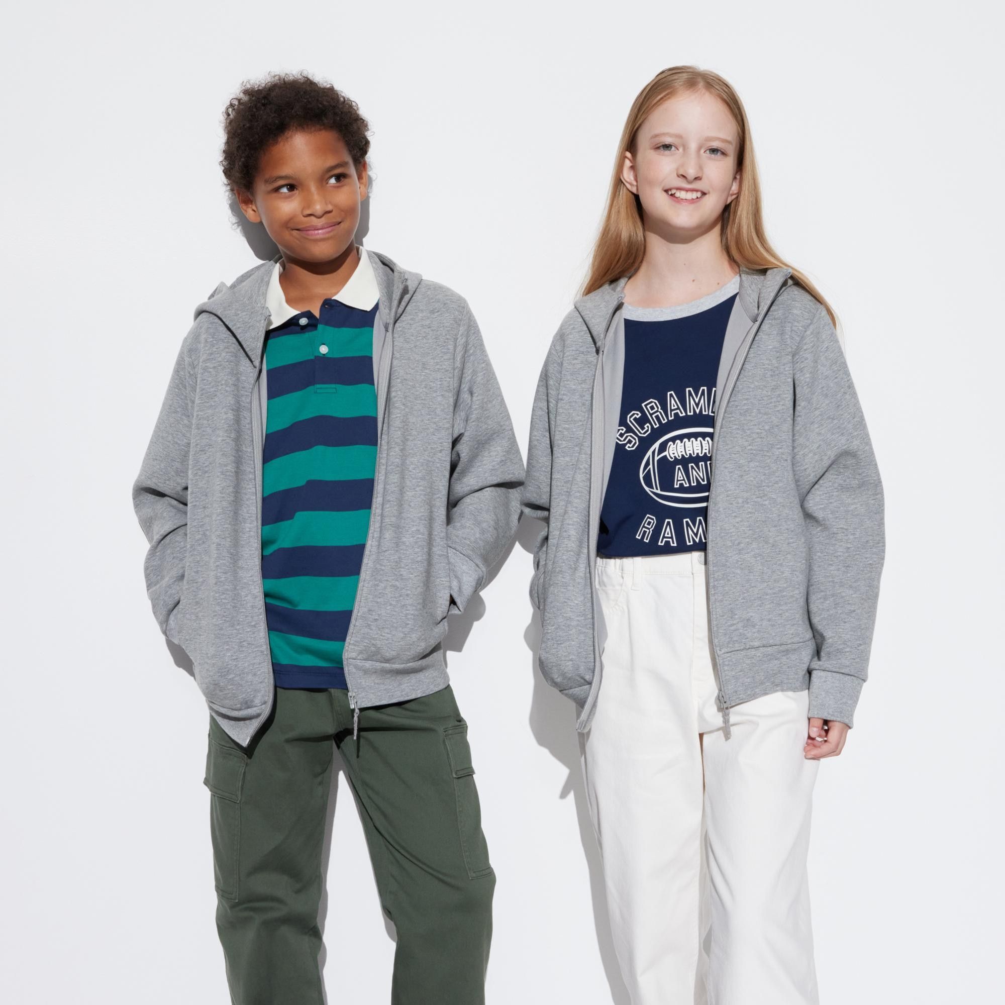 Grey Uniqlo Ultra Stretch Dry Sweat Zipped Hoodie | RVMJN-4590