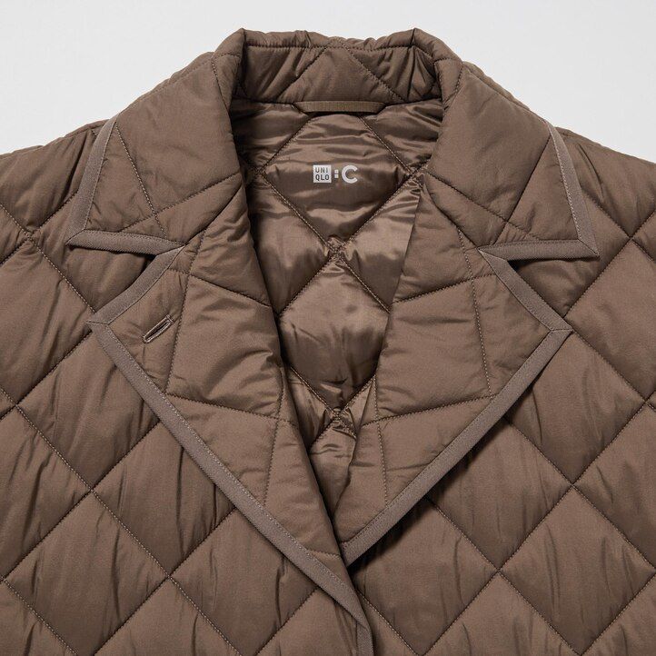 Grey Uniqlo Warm Padded Oversized Coat | TQKLU-3685