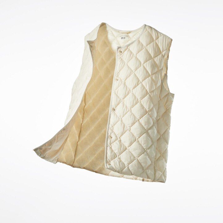 Grey Uniqlo Warm Padded Quilted Vest | RKLTA-2453