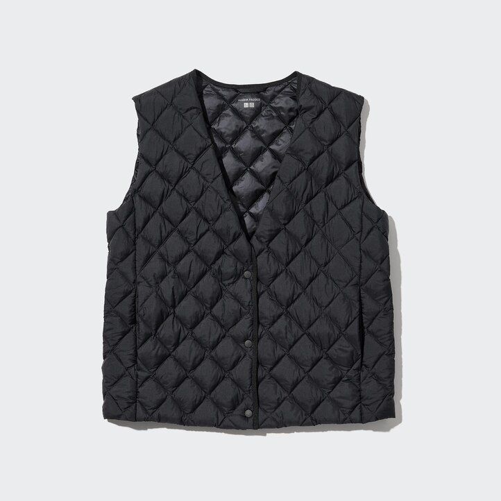Grey Uniqlo Warm Padded Quilted Vest | RKLTA-2453