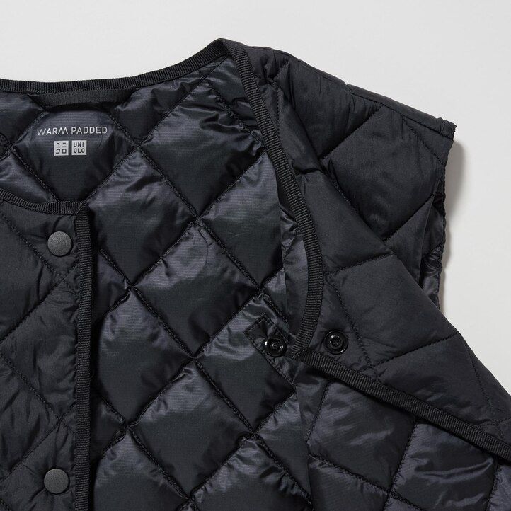 Grey Uniqlo Warm Padded Quilted Vest | RKLTA-2453