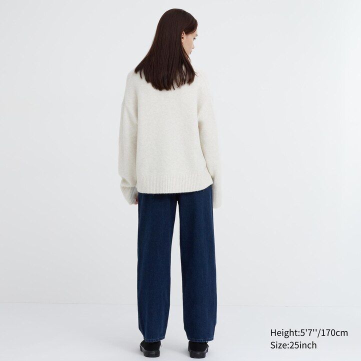 Grey Uniqlo Wide Leg Tapered Jeans | KFUYE-6809
