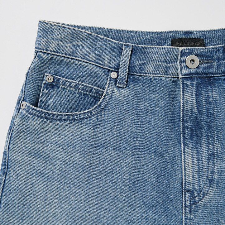 Grey Uniqlo Wide Leg Tapered Jeans | KFUYE-6809