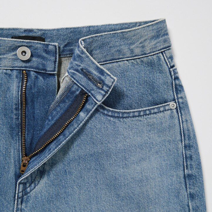 Grey Uniqlo Wide Leg Tapered Jeans | KFUYE-6809