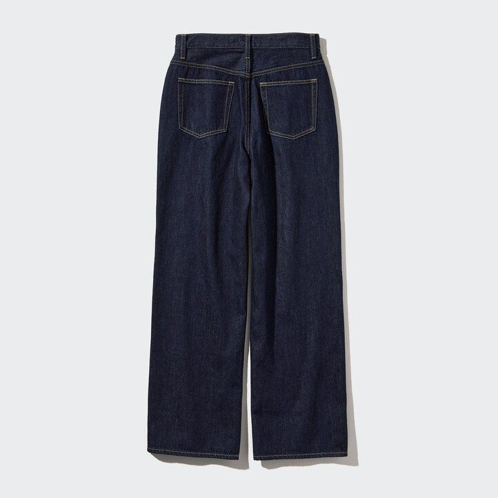 Grey Uniqlo Wide Straight Leg Jeans | ZCKVM-1329