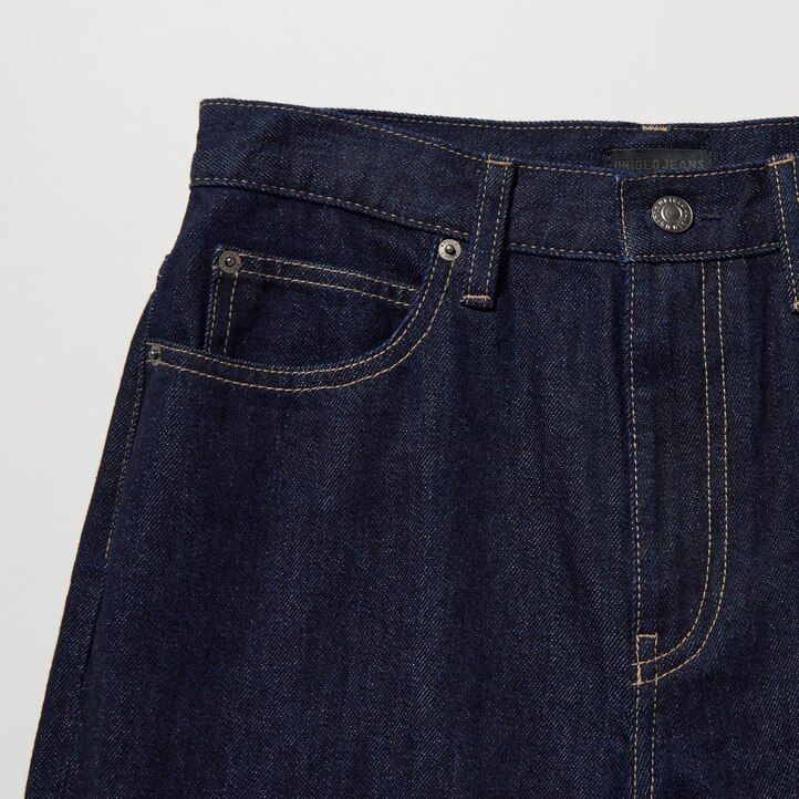 Grey Uniqlo Wide Straight Leg Jeans | ZCKVM-1329