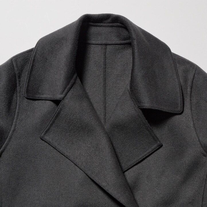 Grey Uniqlo Wool Blend Oversized Long Coat | OEIGQ-9632