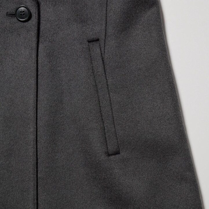 Grey Uniqlo Wool Blend Oversized Long Coat | OEIGQ-9632