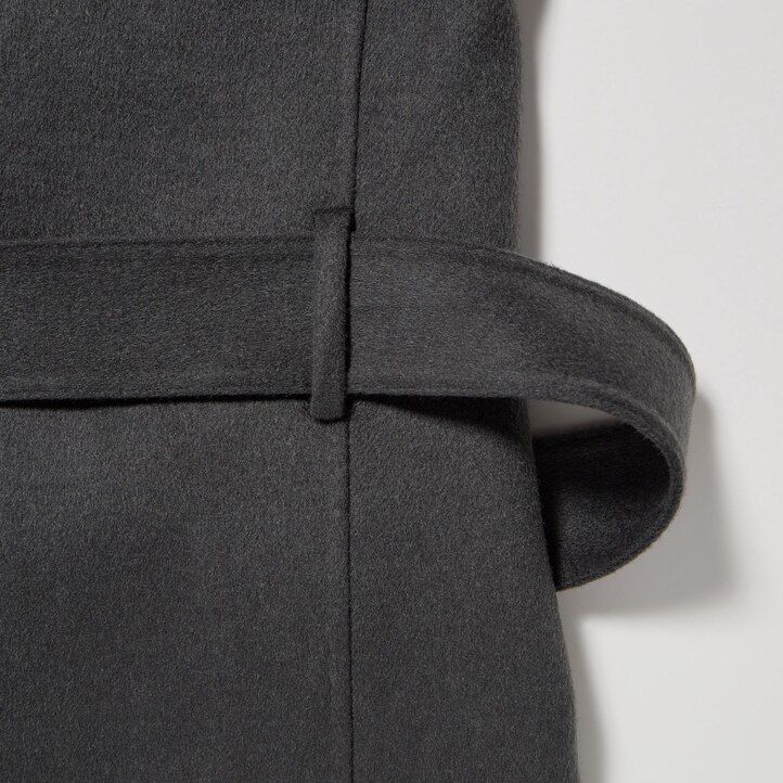 Grey Uniqlo Wool Blend Oversized Long Coat | OEIGQ-9632