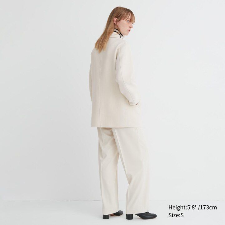 Grey Uniqlo Wool Blend Short Coat | ACVJS-9237
