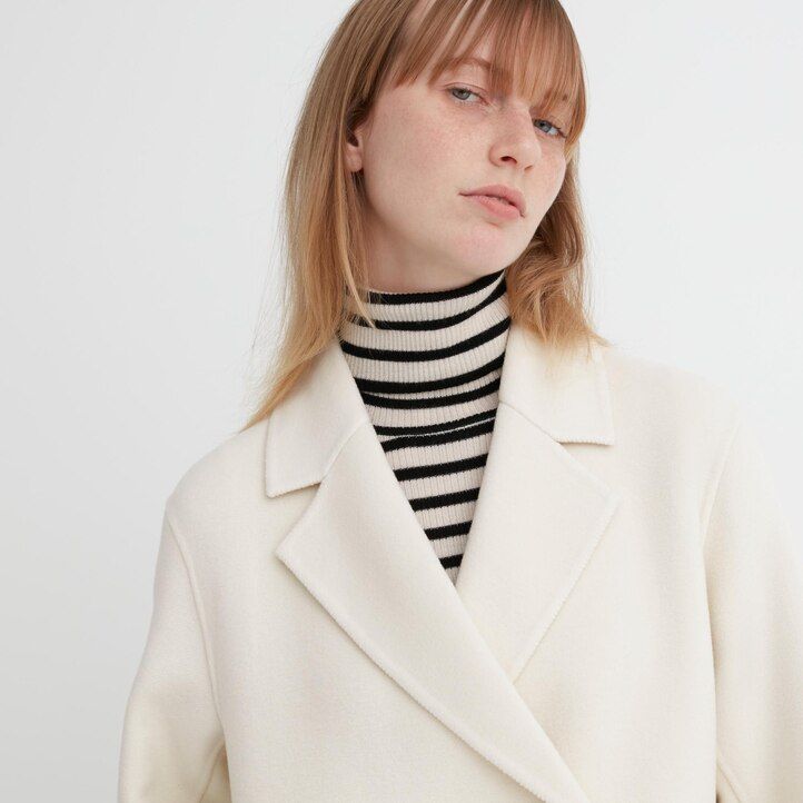 Grey Uniqlo Wool Blend Short Coat | ACVJS-9237