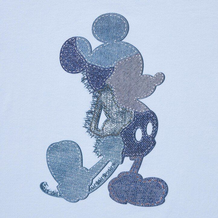 Light Blue Uniqlo Mickey Stands Ut Graphic T-Shirt | RXYIS-1958