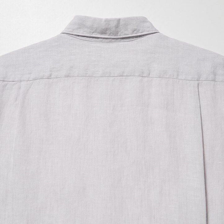 Light Green Uniqlo 100pct Premium Linen Regular FiT-Shirt Regular Collar | XHKFR-8142