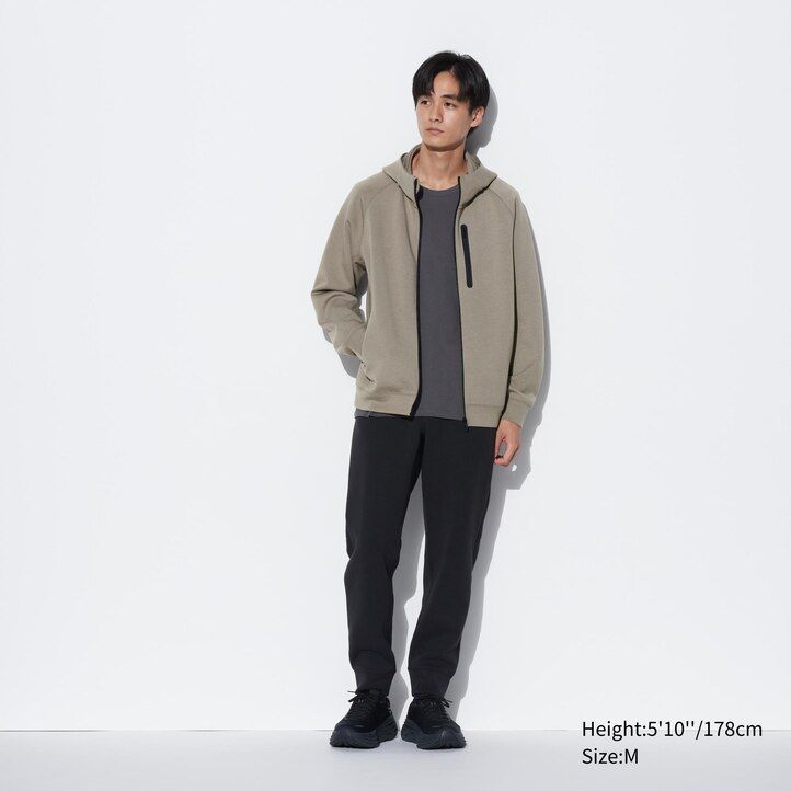 Light Grey Uniqlo Dry Stretch Zipped Hoodie | BYCWT-2370