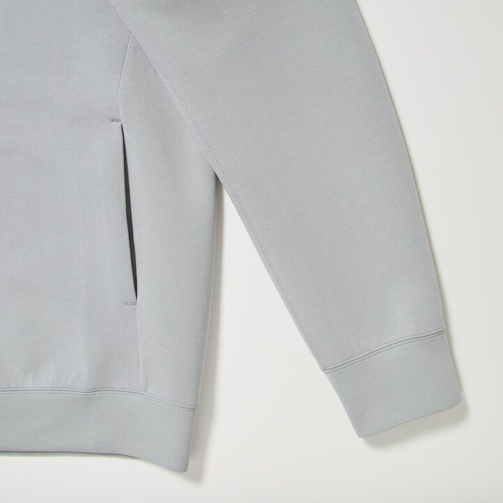 Light Grey Uniqlo Dry Stretch Zipped Hoodie | BYCWT-2370
