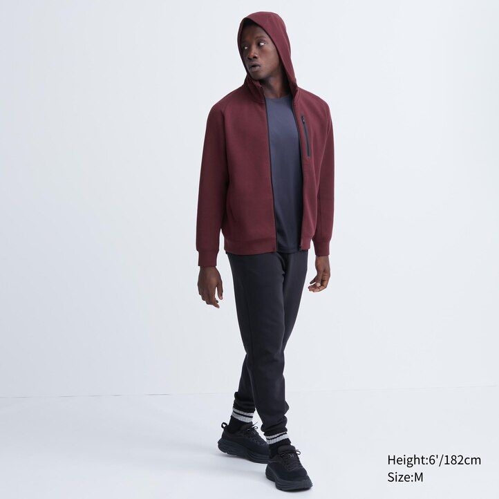 Light Grey Uniqlo Dry Sweat Stretch Zipped Hoodie | KTRNI-0394