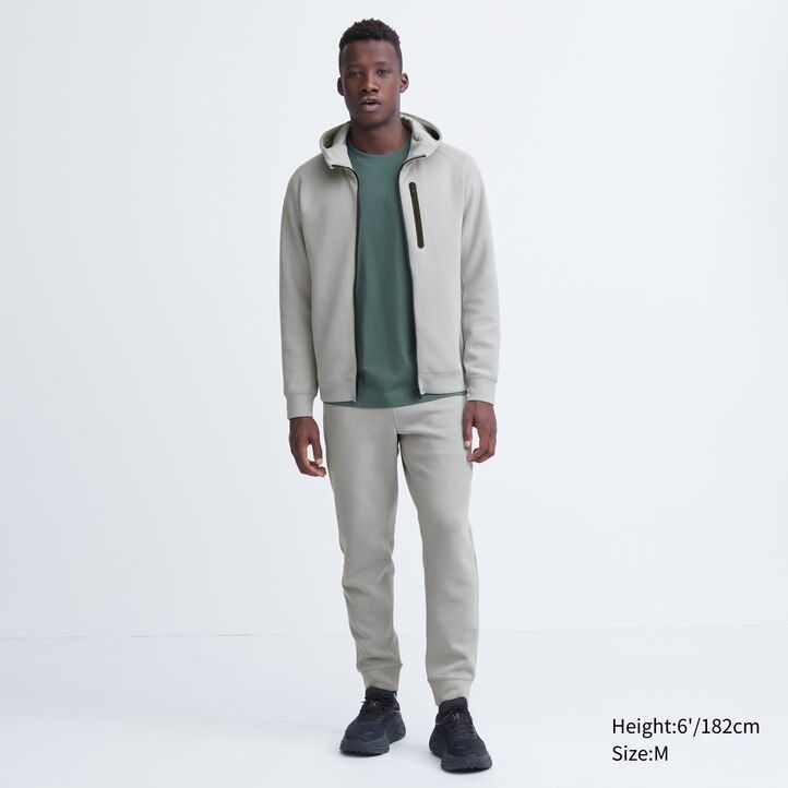 Light Grey Uniqlo Dry Sweat Stretch Zipped Hoodie | KTRNI-0394