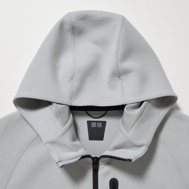 Light Grey Uniqlo Dry Sweat Stretch Zipped Hoodie | KTRNI-0394