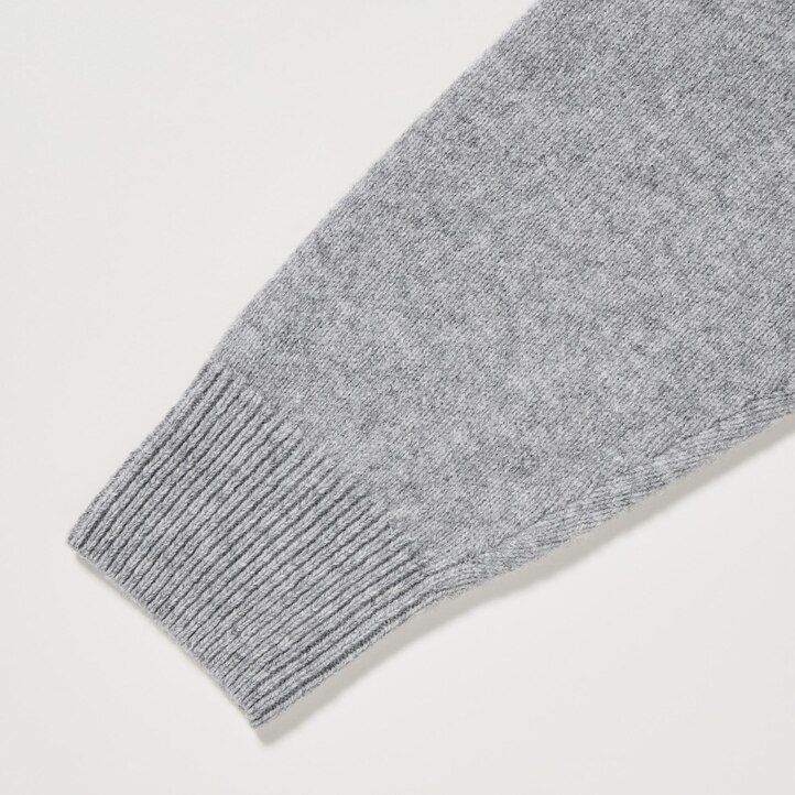 Light Grey Uniqlo Premium Lambswool Argyle Crew Neck Jumper | TOSMD-5107