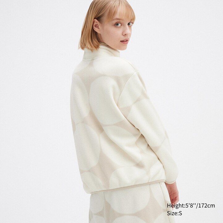 Light Grey Uniqlo Printed Fleece Jacket | WKOIN-3264