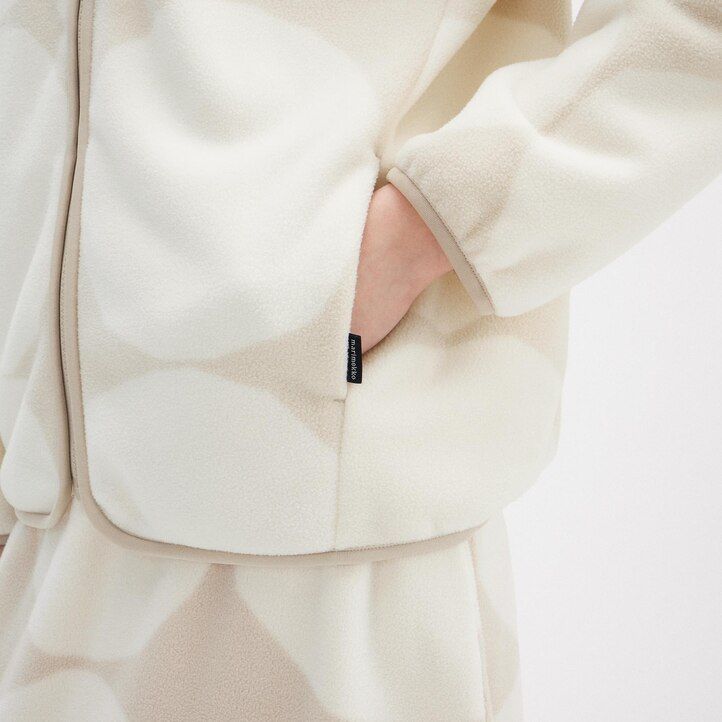 Light Grey Uniqlo Printed Fleece Jacket | WKOIN-3264