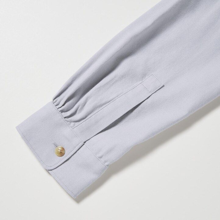 Light Grey Uniqlo Soft Brushed Long Sleeved Shirt | HRBJT-0481