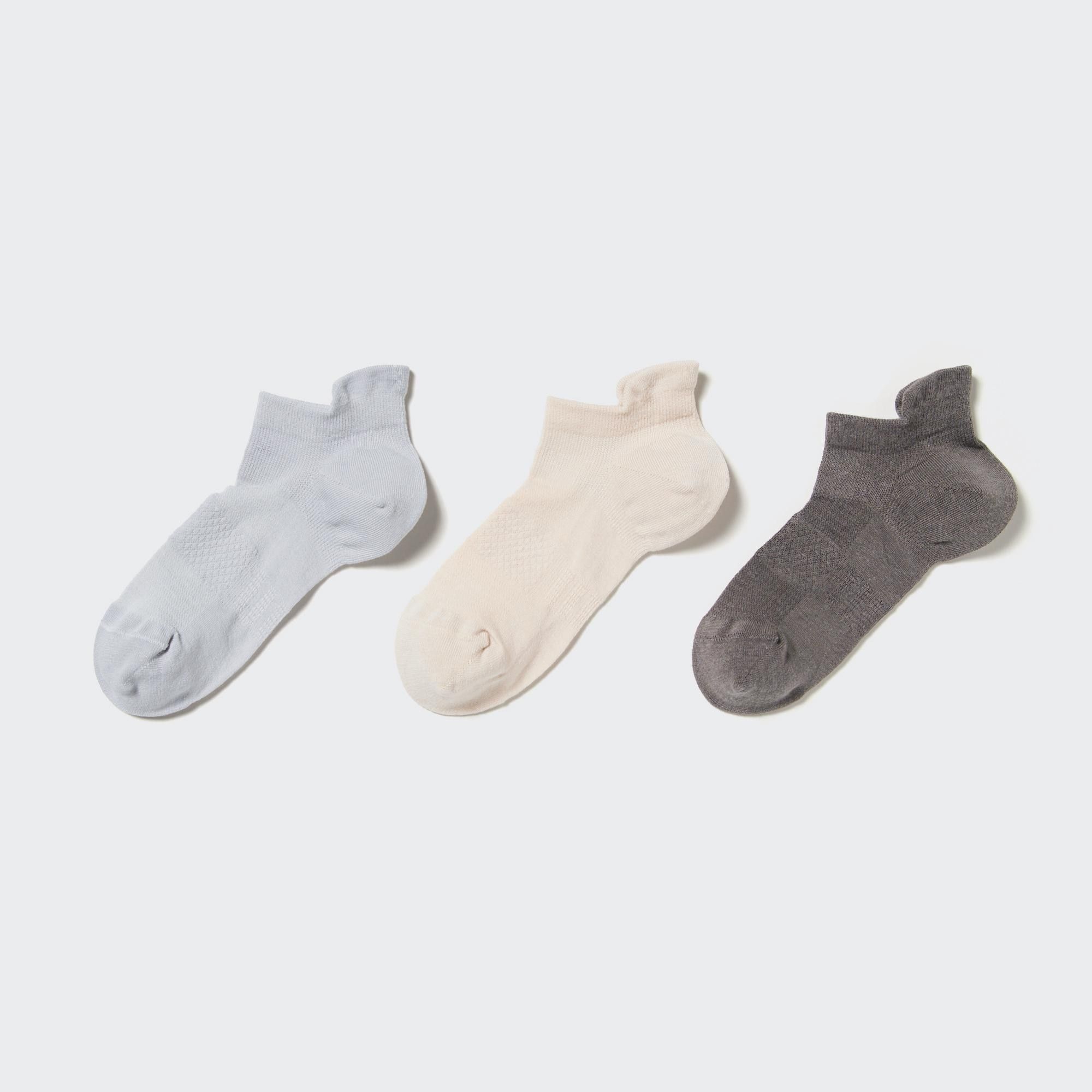 Light Grey Uniqlo Sports Short Socks Three Pairs | HUDCY-9132