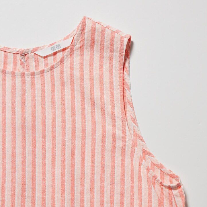 Light Orange Uniqlo Linen Blend Sleeveless Blouse | WPIZV-4829
