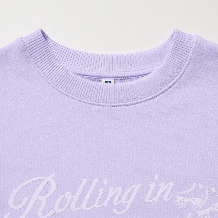 Light Purple Uniqlo Ultra Stretch Graphic Sweatshirt | GNTZF-7689