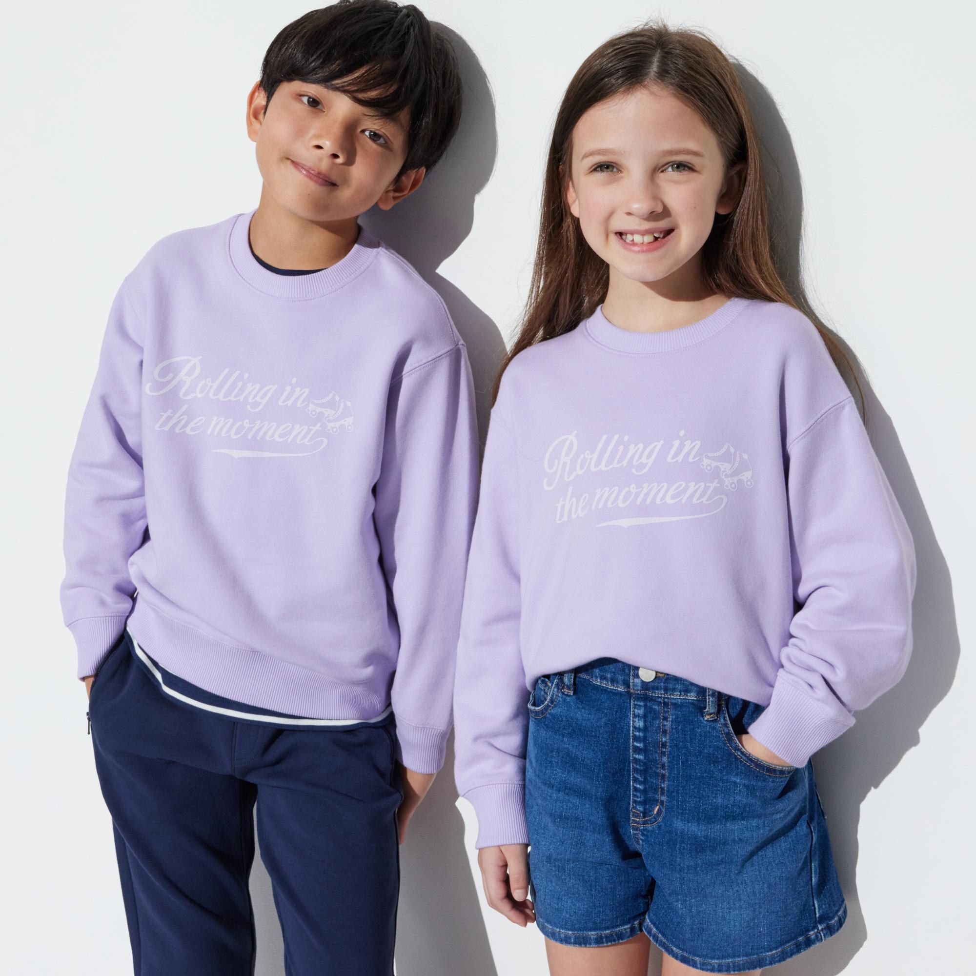 Light Purple Uniqlo Ultra Stretch Graphic Sweatshirt | GNTZF-7689