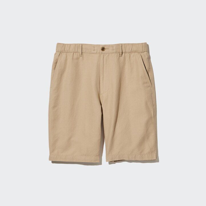 Mustard Uniqlo Linen Blend Shorts | UMSLQ-3105