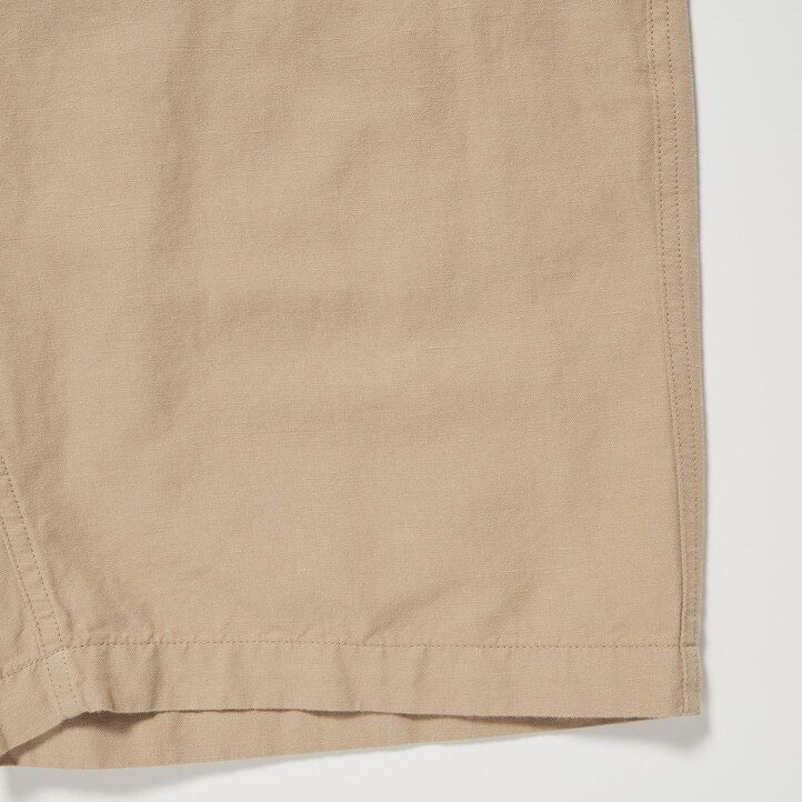 Mustard Uniqlo Linen Blend Shorts | UMSLQ-3105