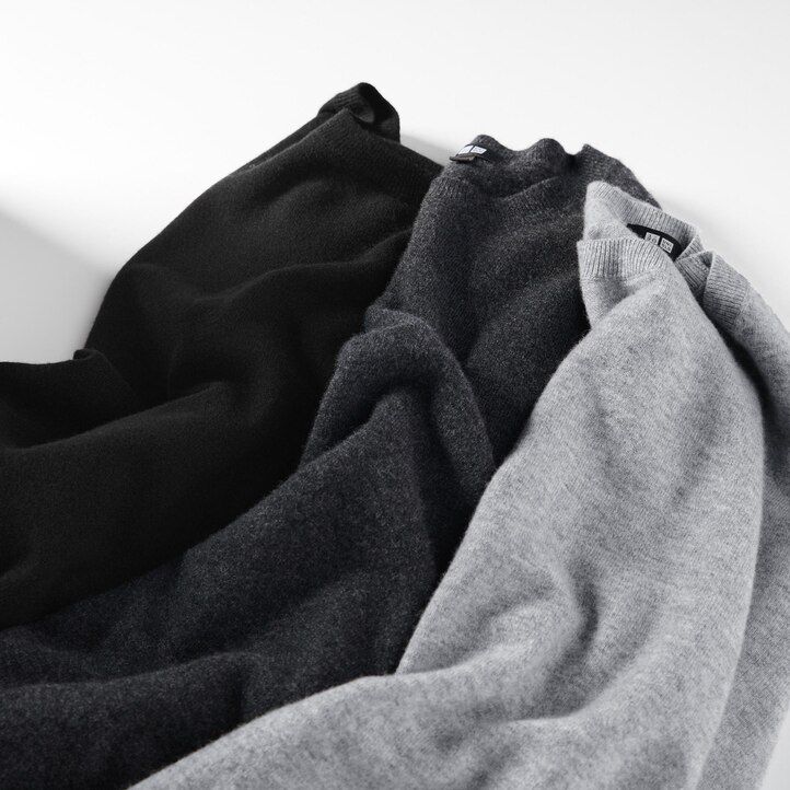 Navy Uniqlo 100pct Cashmere Crew Neck Jumper | EIMWZ-5317
