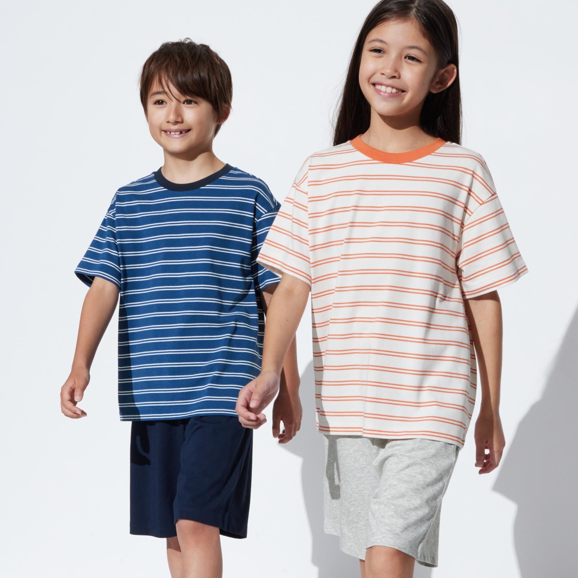 Navy Uniqlo Airism Cotton Blend Striped Lounge Set | CEPDB-2574