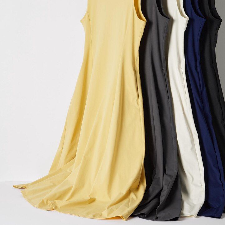 Navy Uniqlo Airism Ultra Stretch Sleeveless Dress | PVQIF-2401