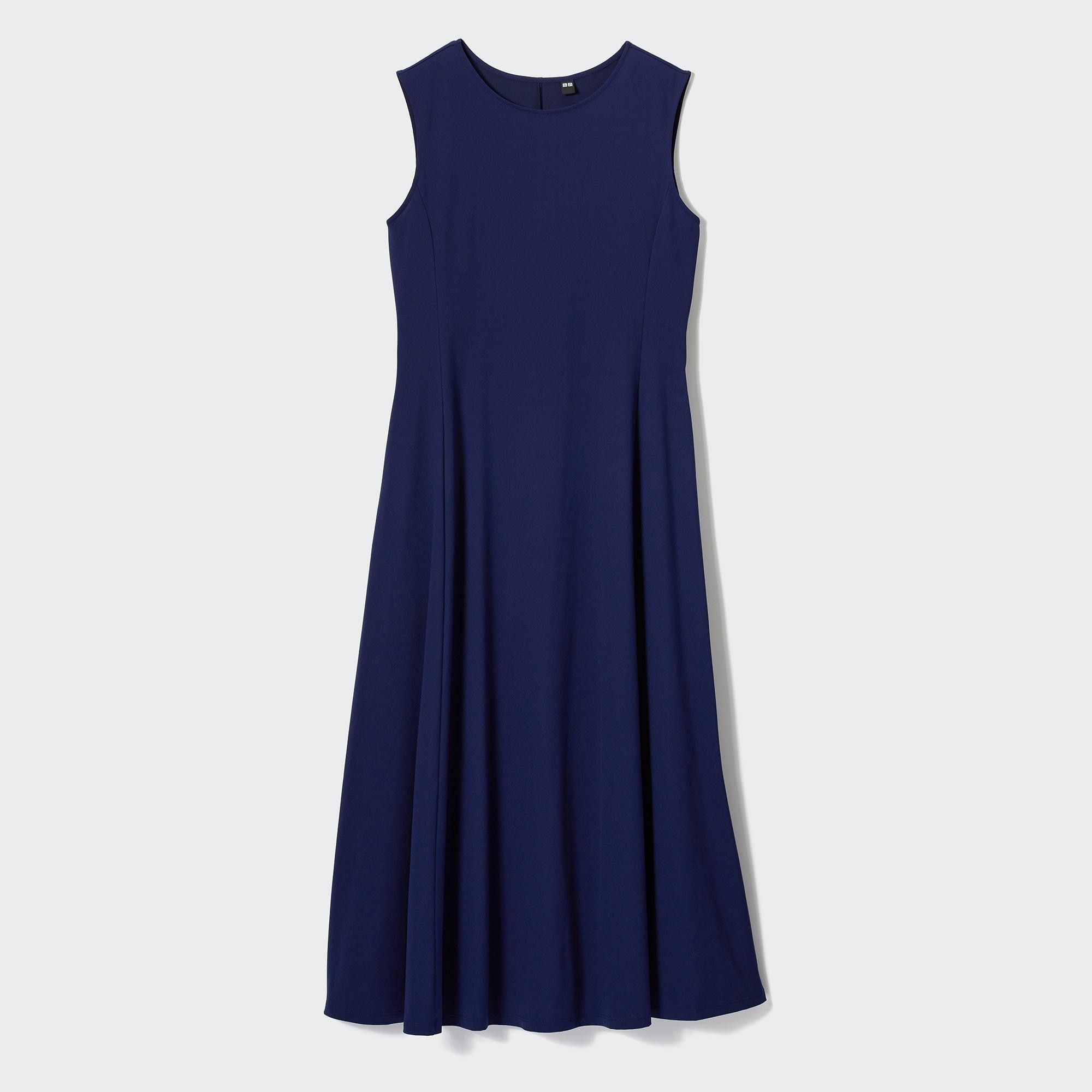 Navy Uniqlo Airism Ultra Stretch Sleeveless Dress | PVQIF-2401