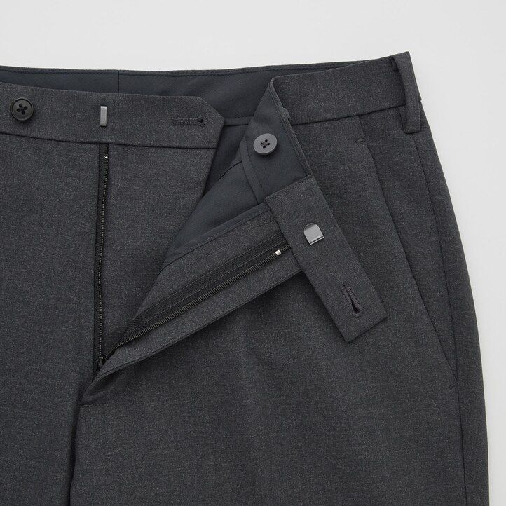 Navy Uniqlo Airsense Ultra Light Wool Look Trousers | MIZQE-1298