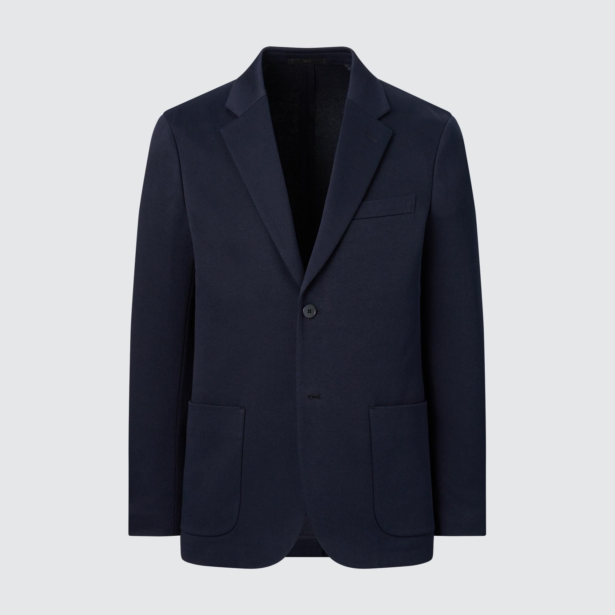 Navy Uniqlo Comfort Blazer Jacket | DAQMU-7402