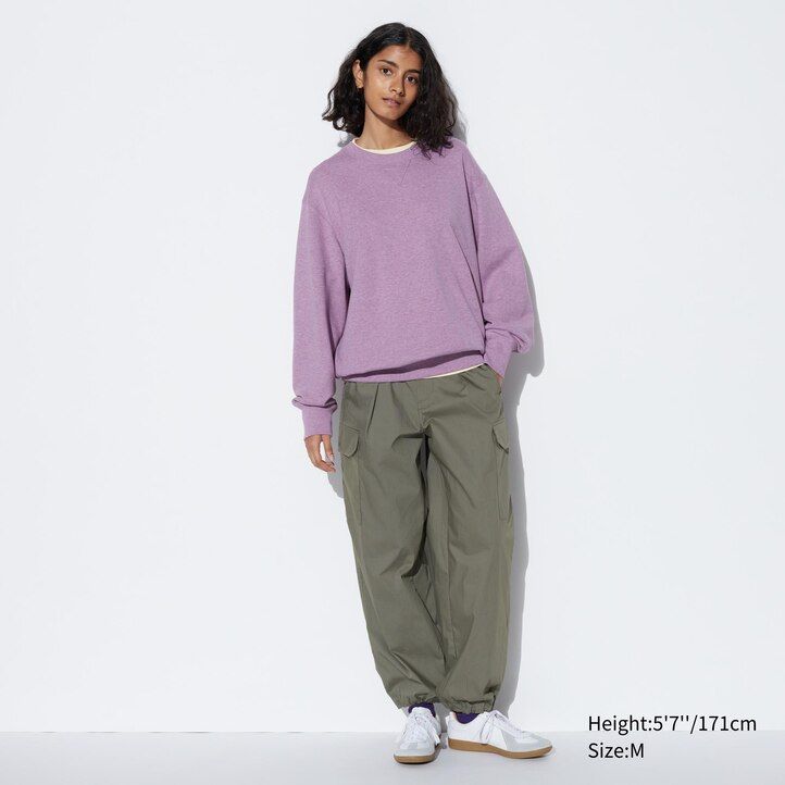 Navy Uniqlo Cotton Crew Neck Sweatshirt | JHVGM-4053