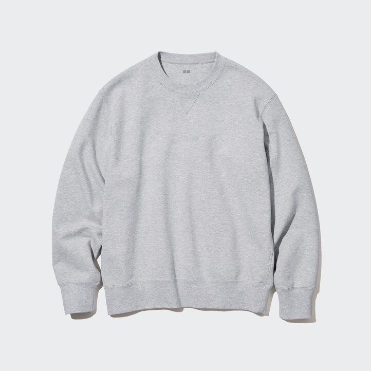 Navy Uniqlo Cotton Crew Neck Sweatshirt | JHVGM-4053
