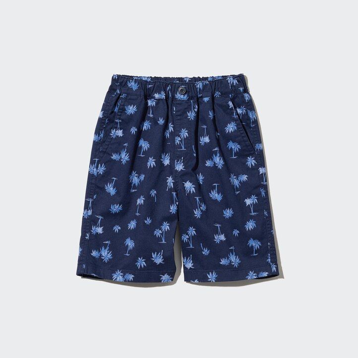 Navy Uniqlo Cotton Stretch Printed Easy Shorts | JWSAG-6042