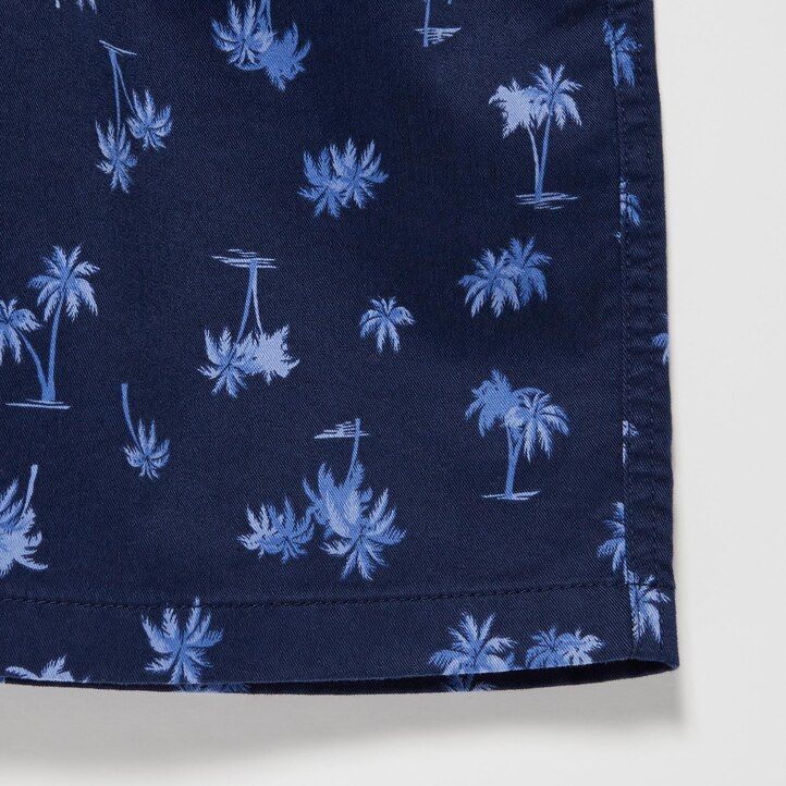 Navy Uniqlo Cotton Stretch Printed Easy Shorts | JWSAG-6042