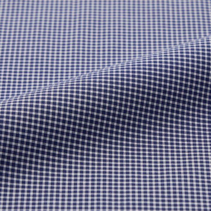 Navy Uniqlo Easy Care Stretch Slim Fit Checked Shirt Semi Cutaway Collar | HBJYZ-9158