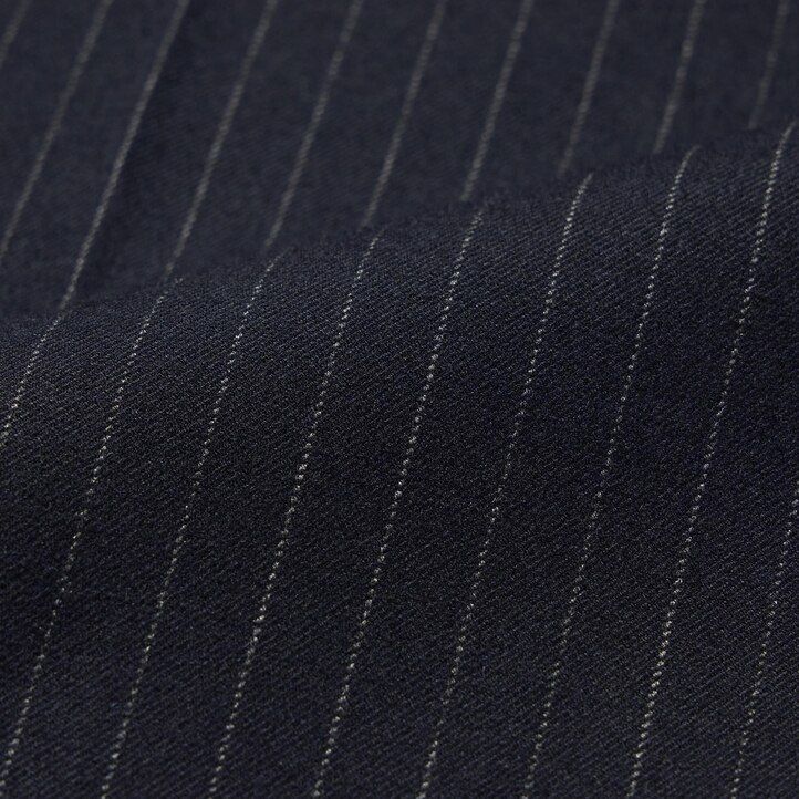 Navy Uniqlo Heattech Striped Pleated Trousers Long | FSXWN-5102