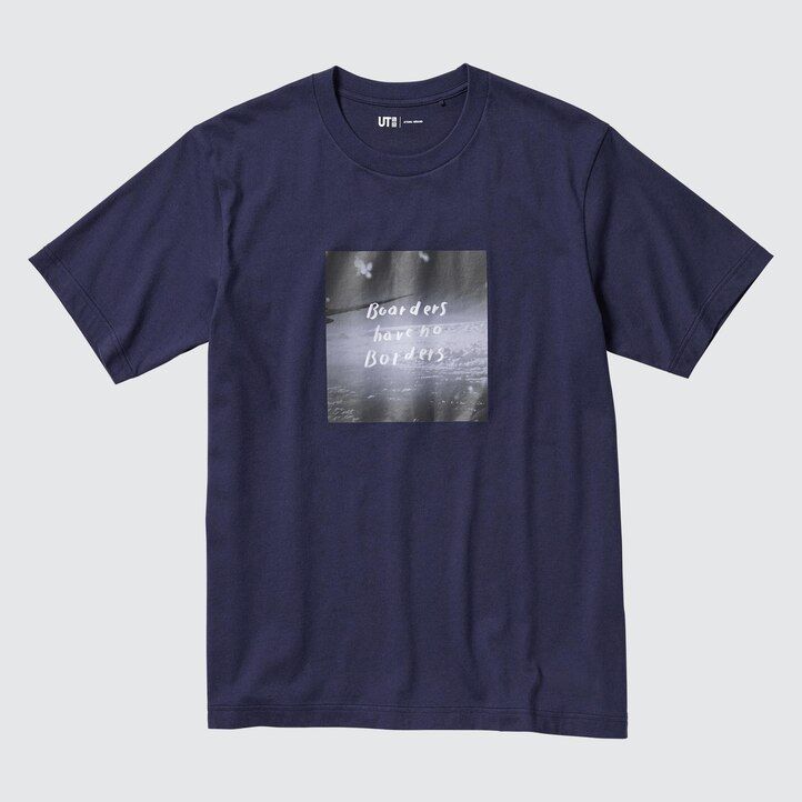 Navy Uniqlo Peace For All Graphic T-Shirt Ayumu Hirano | HIFZV-8275